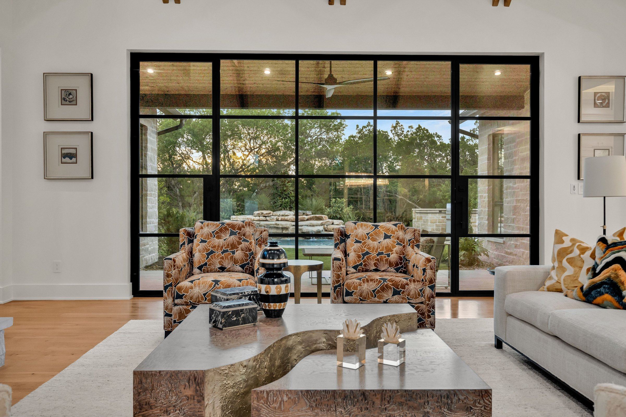 Great room view toward the pool at 4300 Amarra Drive
