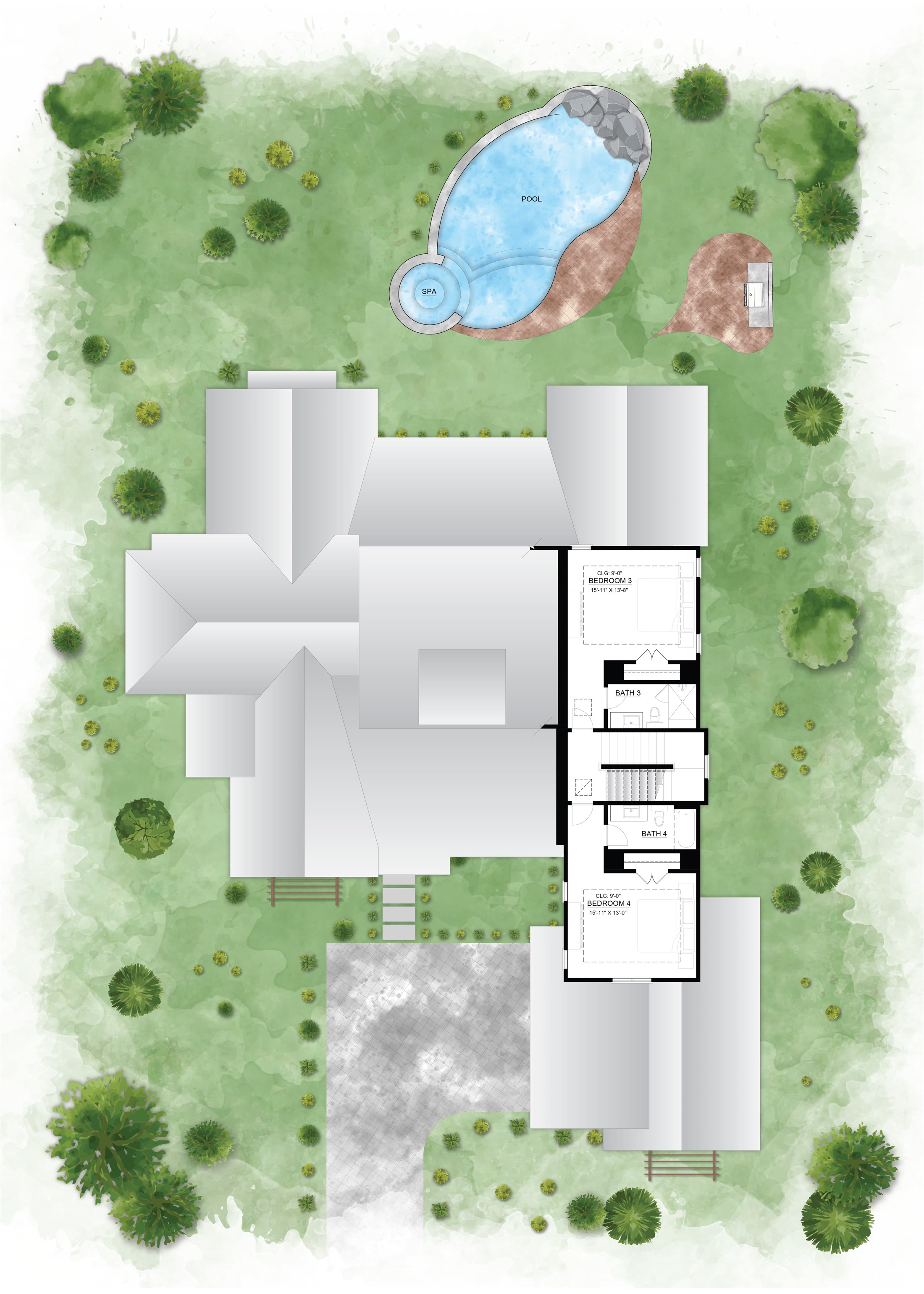 Second floor plan for 4300 Amarra Drive