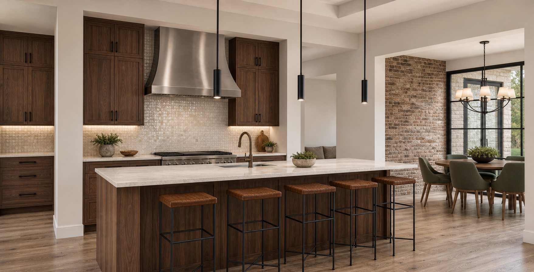 Kitchen and breakfast room rendering at 8211 Valerio